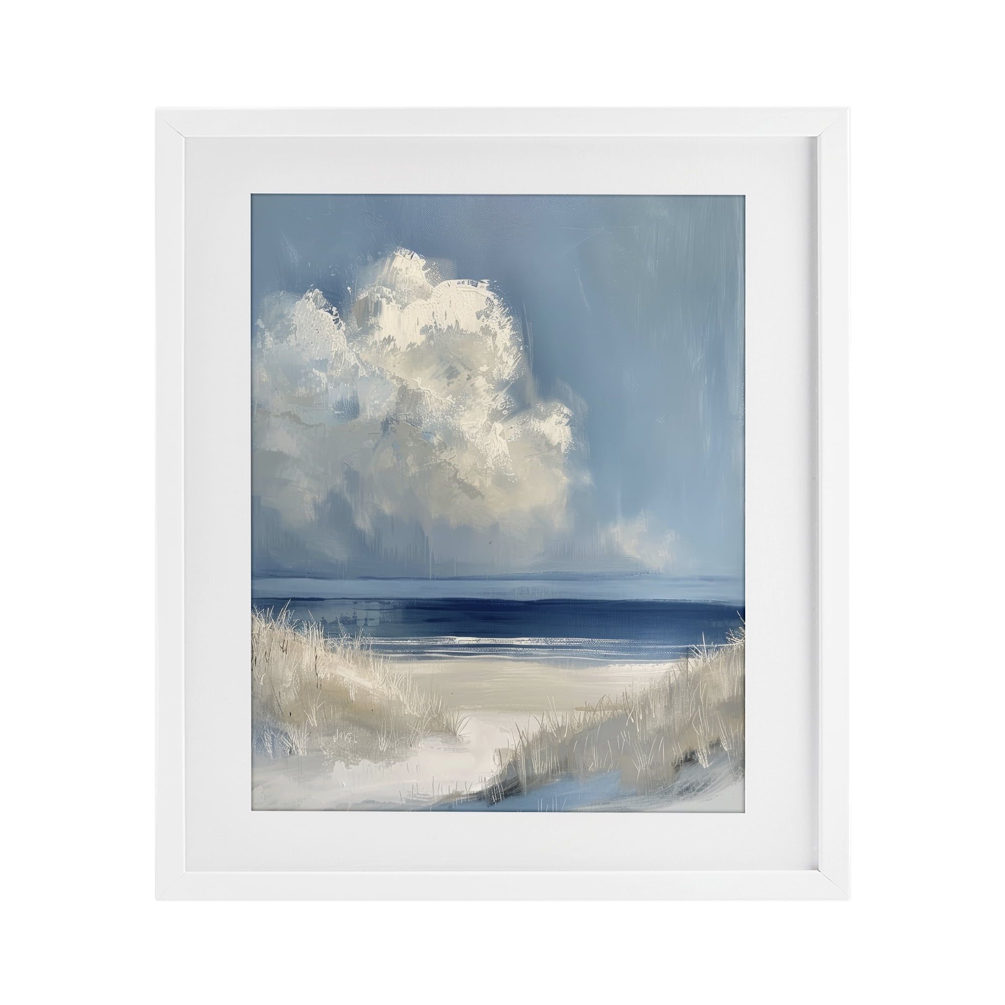 Stupell Industries Dark Waters Ahead White Framed Print Under Glass, design by Petal Prints Design