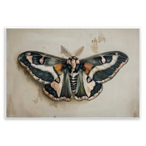 Stupell Industries Dark Winged Moth Animals Painting Unframed Art Print Wall Art, 15 x 10