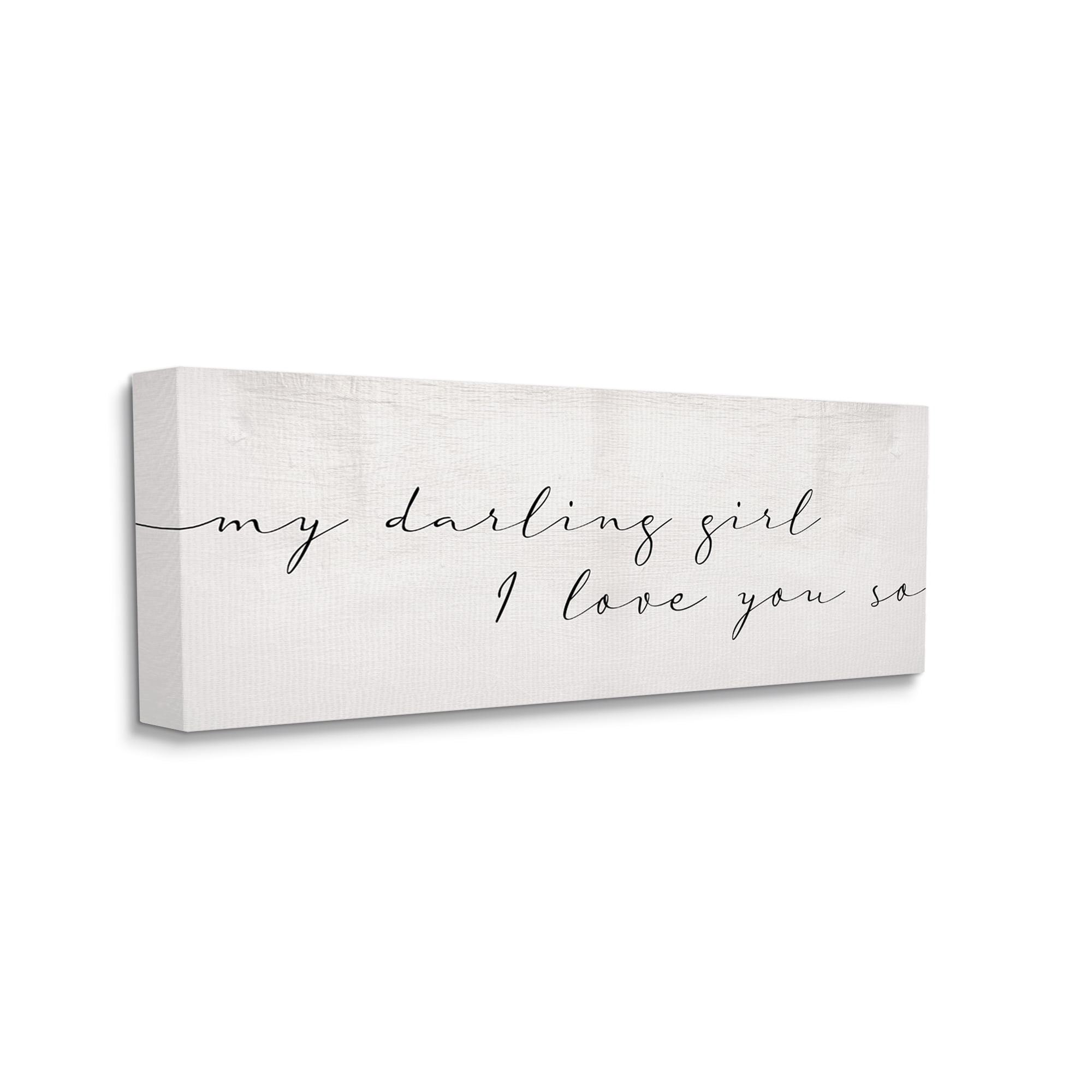 Stupell Industries Darling Girl I Love You So Sentiment Soft Typography, 17 x 40, Designed by Daphne Polselli