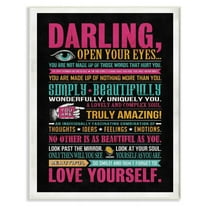 Stupell Industries Darling Love Yourself Inspirational Neon Word Design Wall Plaque by Ester Kay
