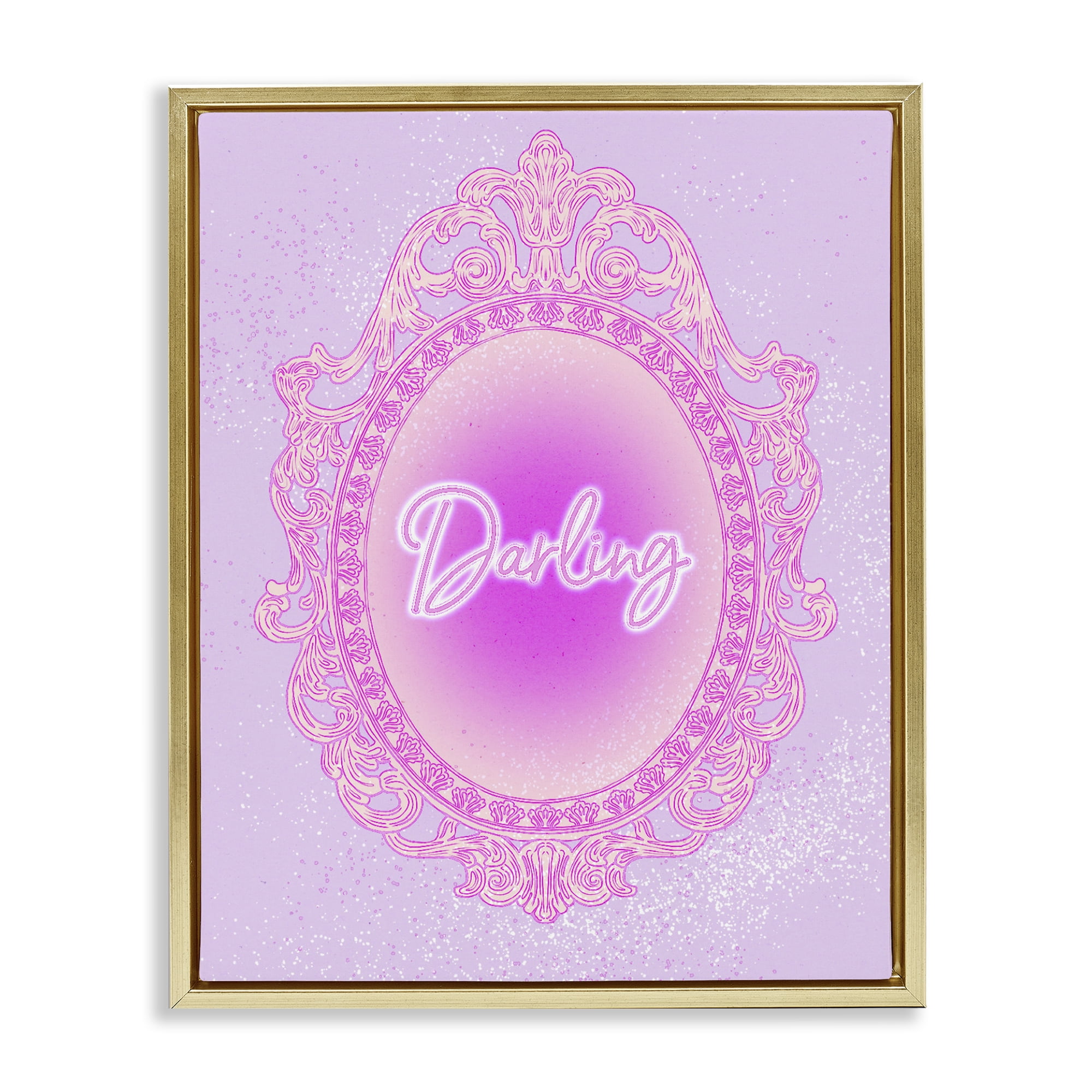 Stupell Industries Darling Ornate Mirror Gold Framed Floater Canvas Wall Art, design by Ziwei Li