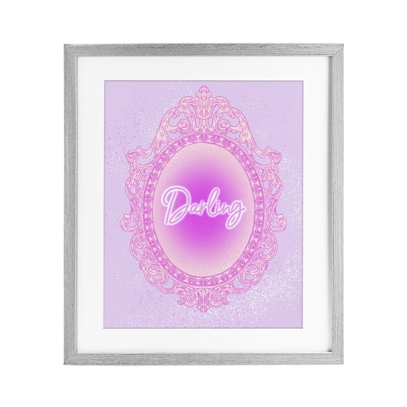 Stupell Industries Art Deco Darling Ornate Mirror Gray Framed Print Under Glass, 13 x 16, by Ziwei Li