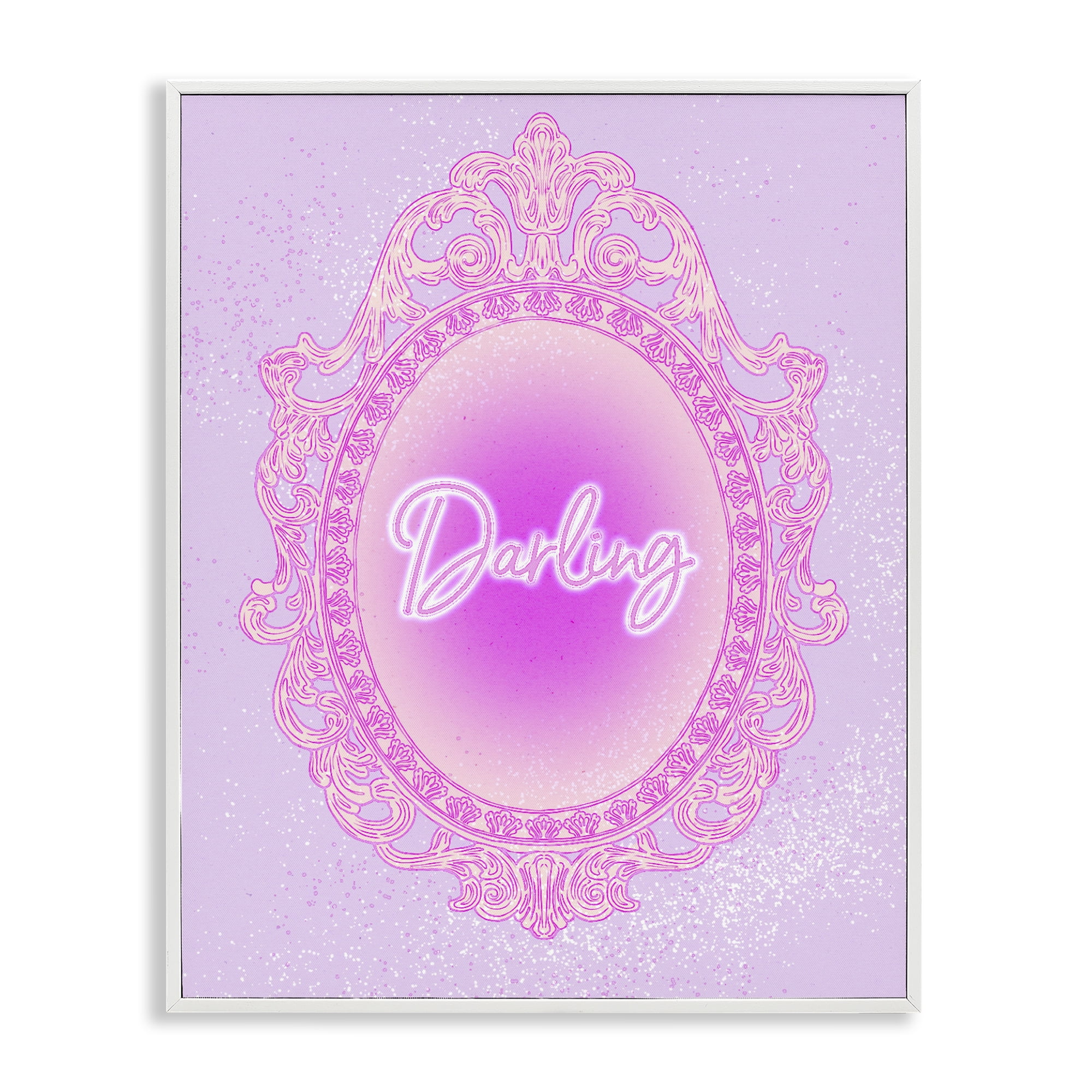 Stupell Industries Darling Ornate Mirror White Framed Giclee Art, design by Ziwei Li