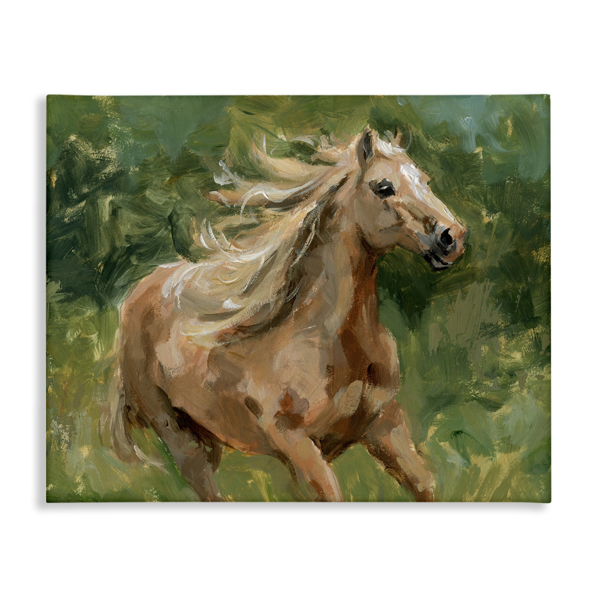 Stupell Industries Dashing Horse in Nature Animals Painting Wrapped Canvas Art Print Wall Art, 30 x 24