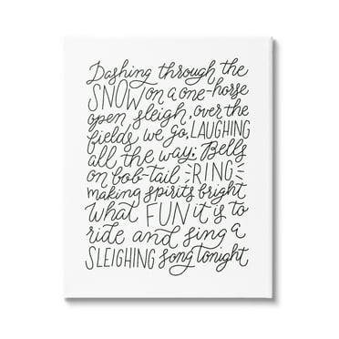Stupell Industries Dashing Through The Snow Fun Casual Calligraphy Song Graphic Art Gallery Wrapped Canvas Print Wall Art, Design by Leah Bisch