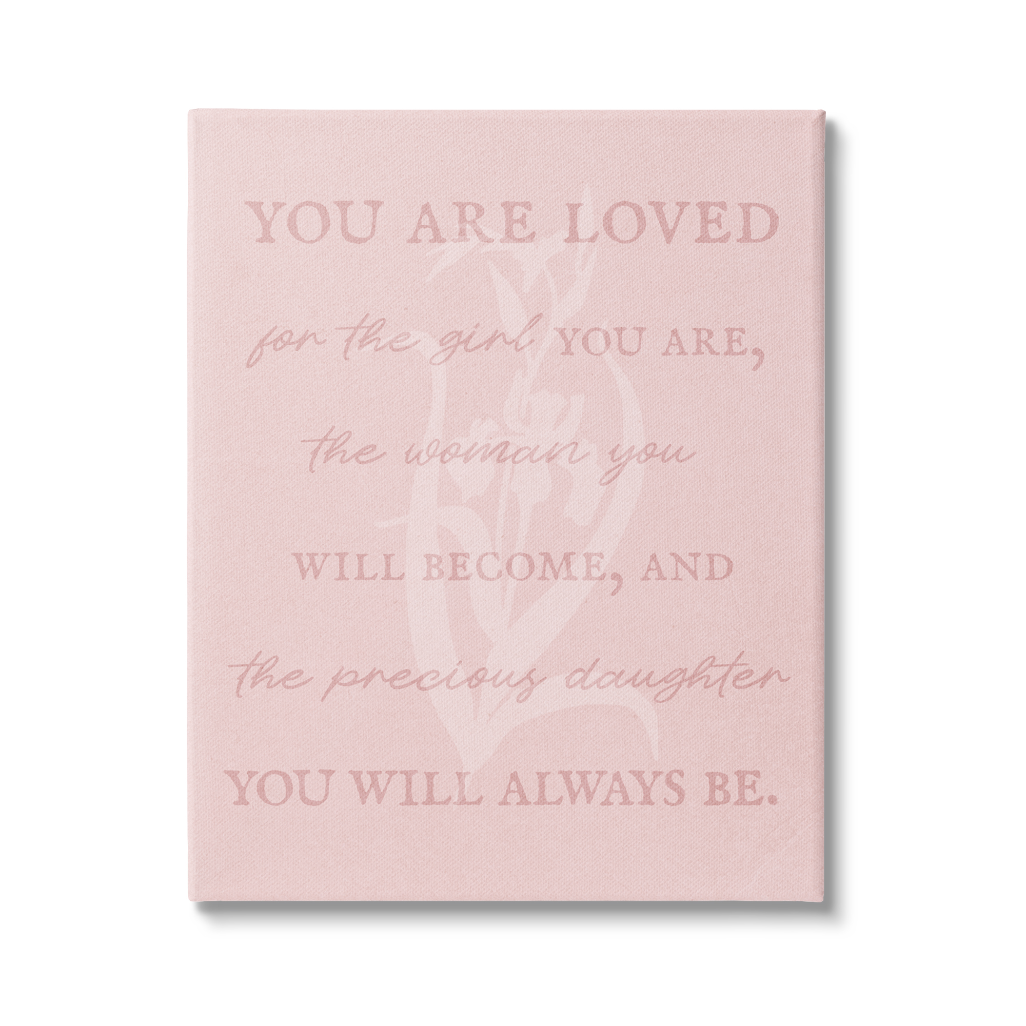Stupell Industries Daughter You Are Loved Inspirational Painting Gallery Wrapped Canvas Art Print Wall Art, 16 x 20