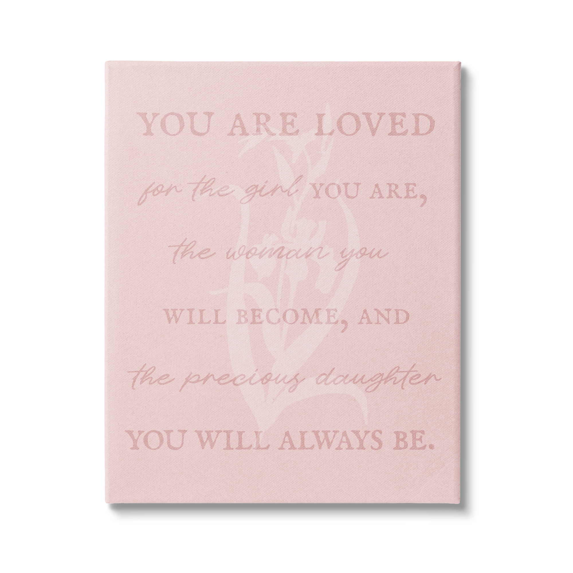 Stupell Industries Daughter You Are Loved Inspirational Painting Gallery Wrapped Canvas Art Print Wall Art, 24 x 30