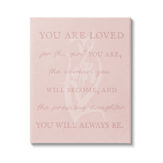 Stupell Industries Daughter You Are Loved Inspirational Painting Gallery Wrapped Canvas Art Print Wall Art, 30 x 40