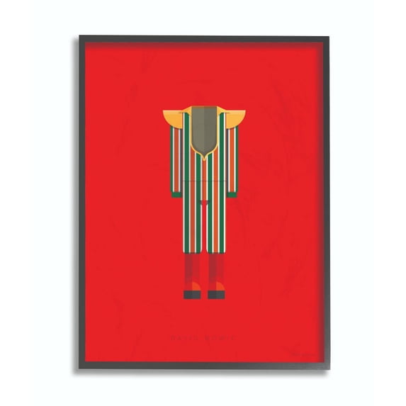 Stupell Industries David Bowie Famous People Characters Fashion Design Framed Wall Art by Fred Birchal