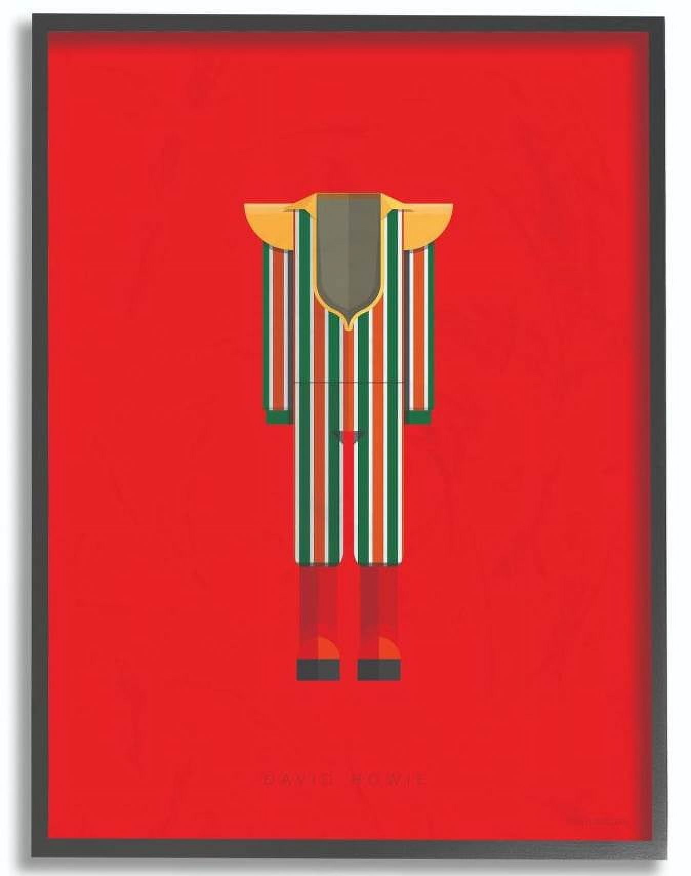 Stupell Industries David Bowie Famous People Characters Fashion Design Framed Wall Art by Fred Birchal