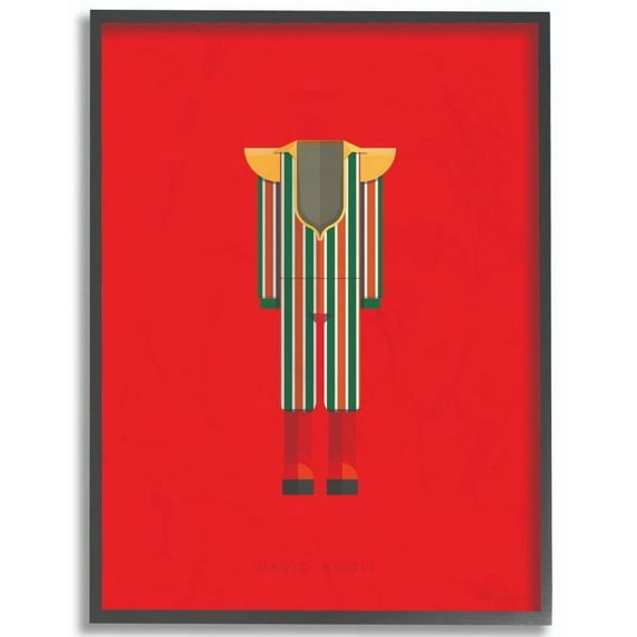 Stupell Industries David Bowie Famous People Characters Fashion Design Framed Wall Art by Fred Birchal