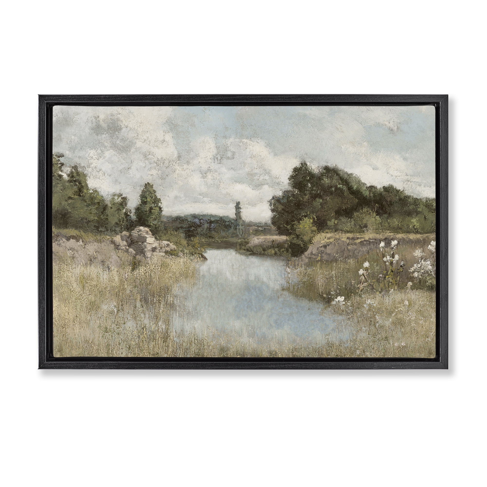Stupell Industries Dawn At The Shore Black Framed Floater Canvas Wall Art, design by Christy McKee