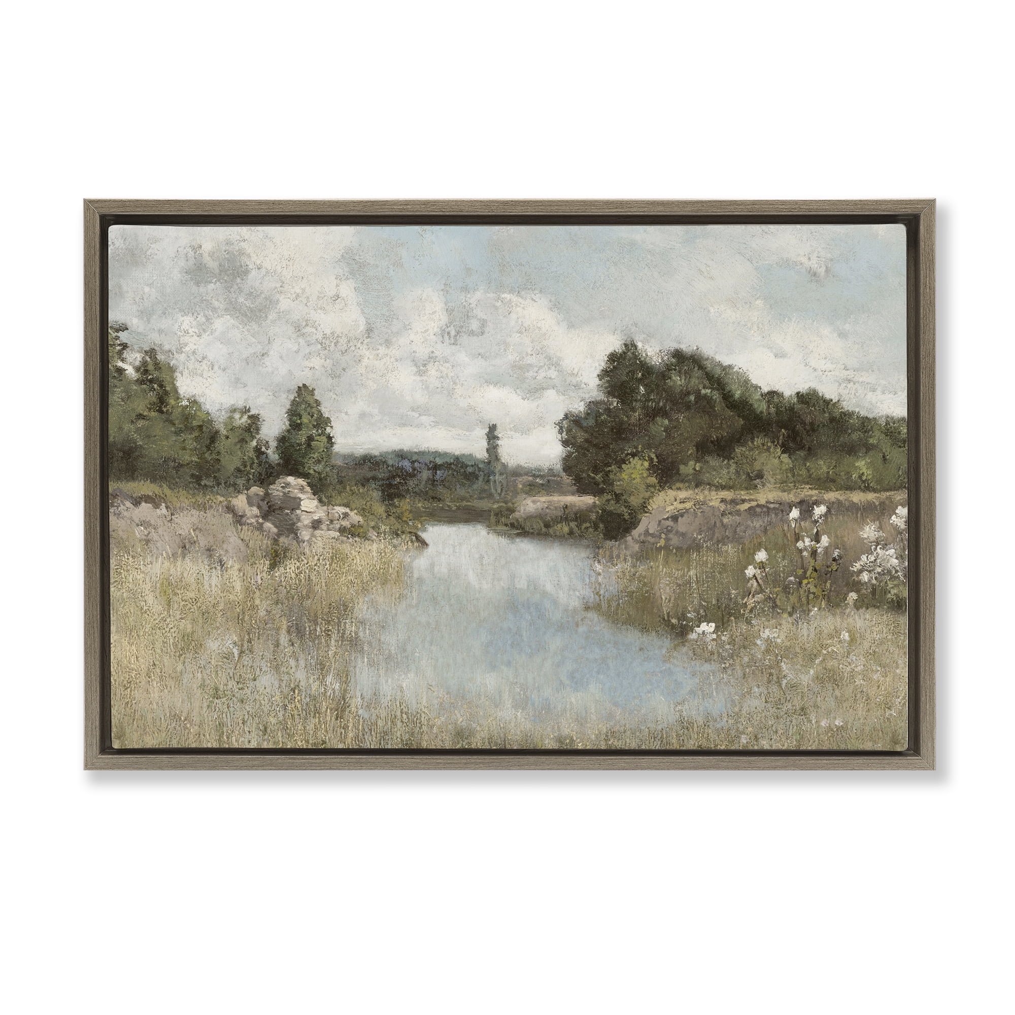 Stupell Industries Dawn At The Shore Brown Framed Floater Canvas Wall Art, design by Christy McKee
