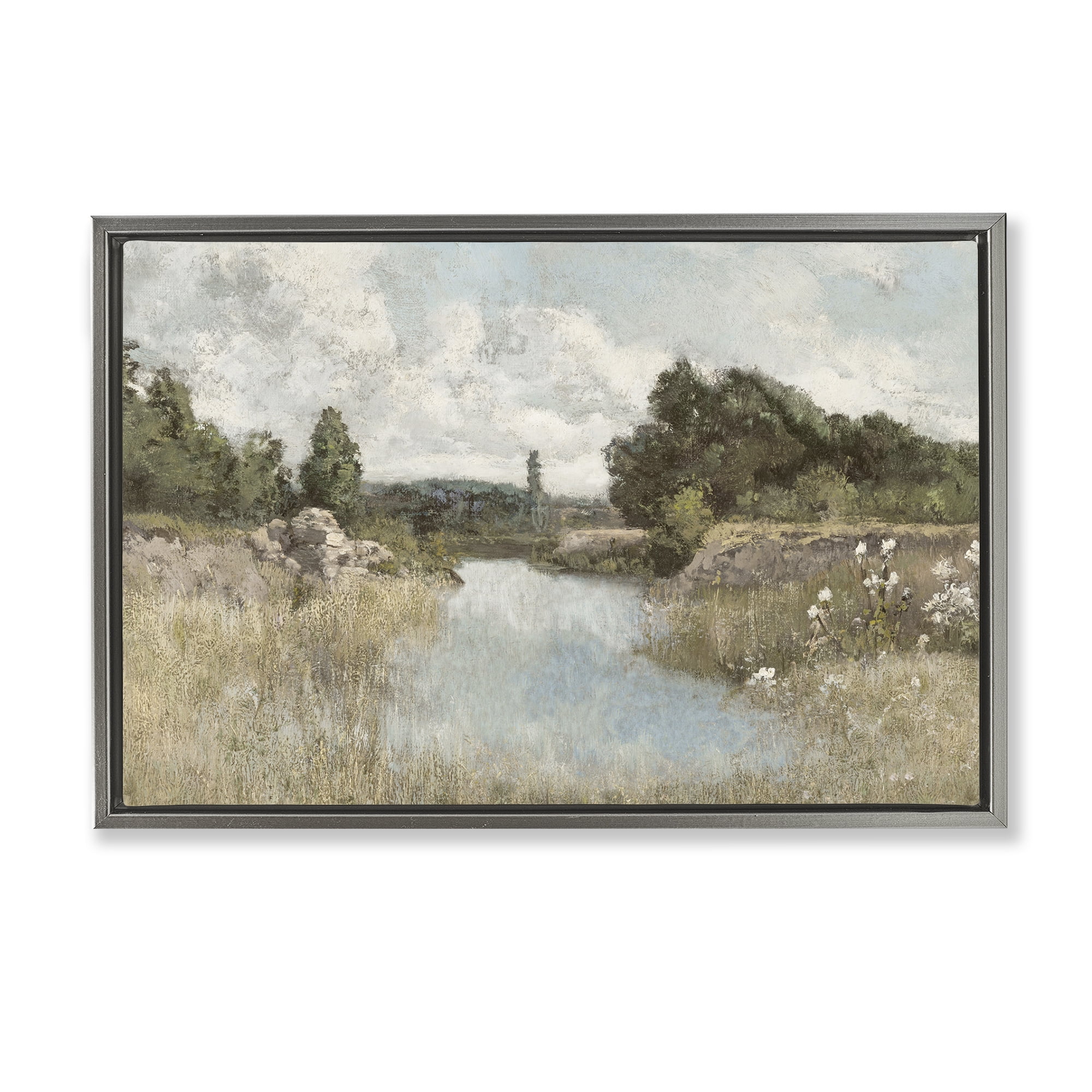 Stupell Industries Dawn At The Shore Gray Framed Floater Canvas Wall Art, design by Christy McKee