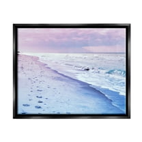 Stupell Industries Dawn Break Shoreline Nature Photography Black Floater Framed Art Print Wall Art, 21 x 17