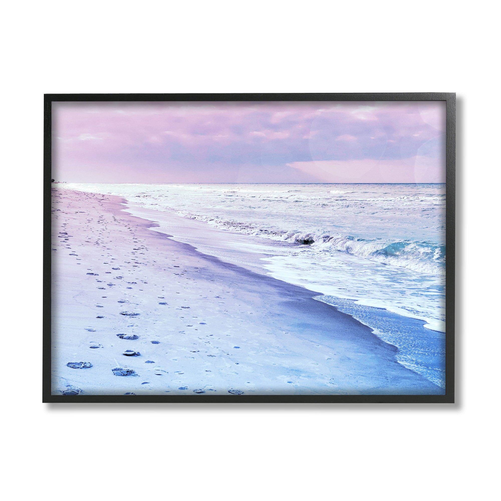 Stupell Industries Dawn Break Shoreline Nature Photography Black Framed Art Print Wall Art, 30 x 24