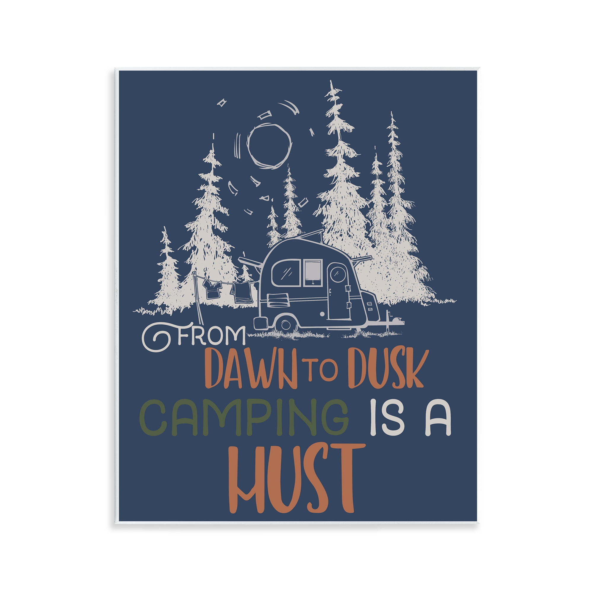 Stupell Industries Dawn to Dusk Camping Landscape Painting Unframed Art Print Wall Art, 11 x 14