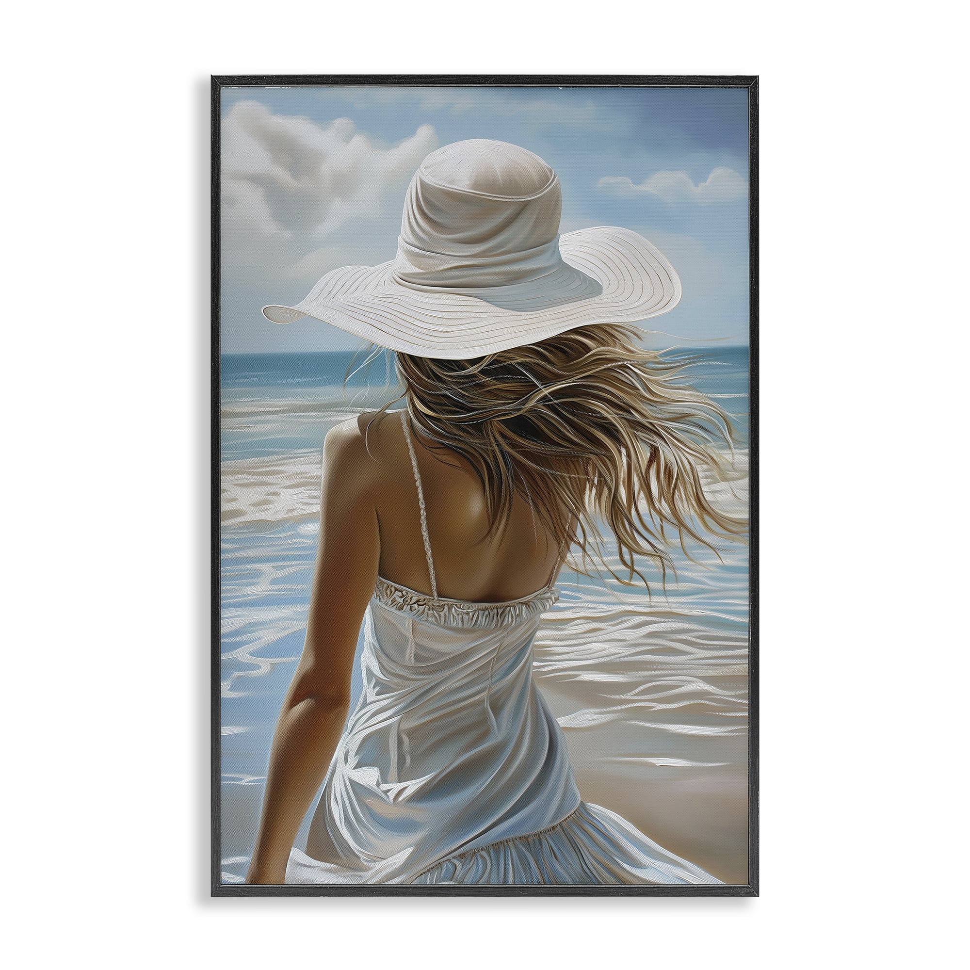 Stupell Industries Day Dreaming Summer Beach Black Framed Giclee Art, design by Imagine It Images