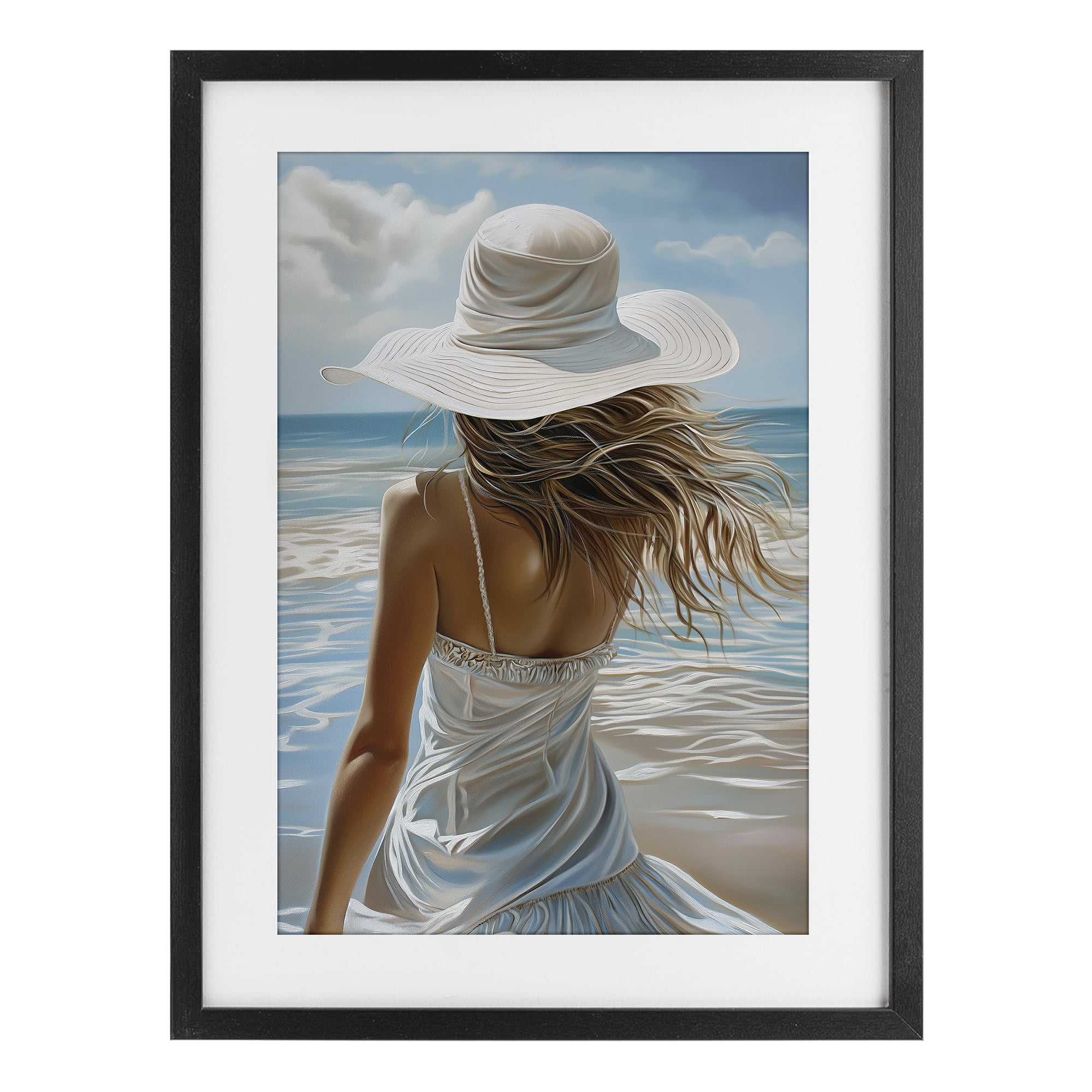 Stupell Industries Day Dreaming Summer Beach Black Framed Print Under Glass, design by Imagine It Images