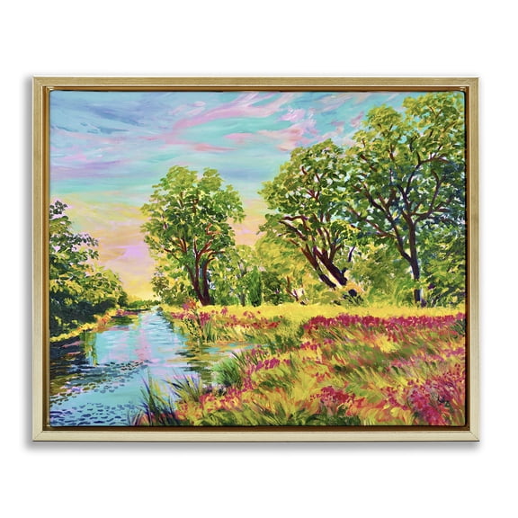 Day Of Grace Landscape Gold Floating Frame Canvas Art, 31 x 25, Made In USA