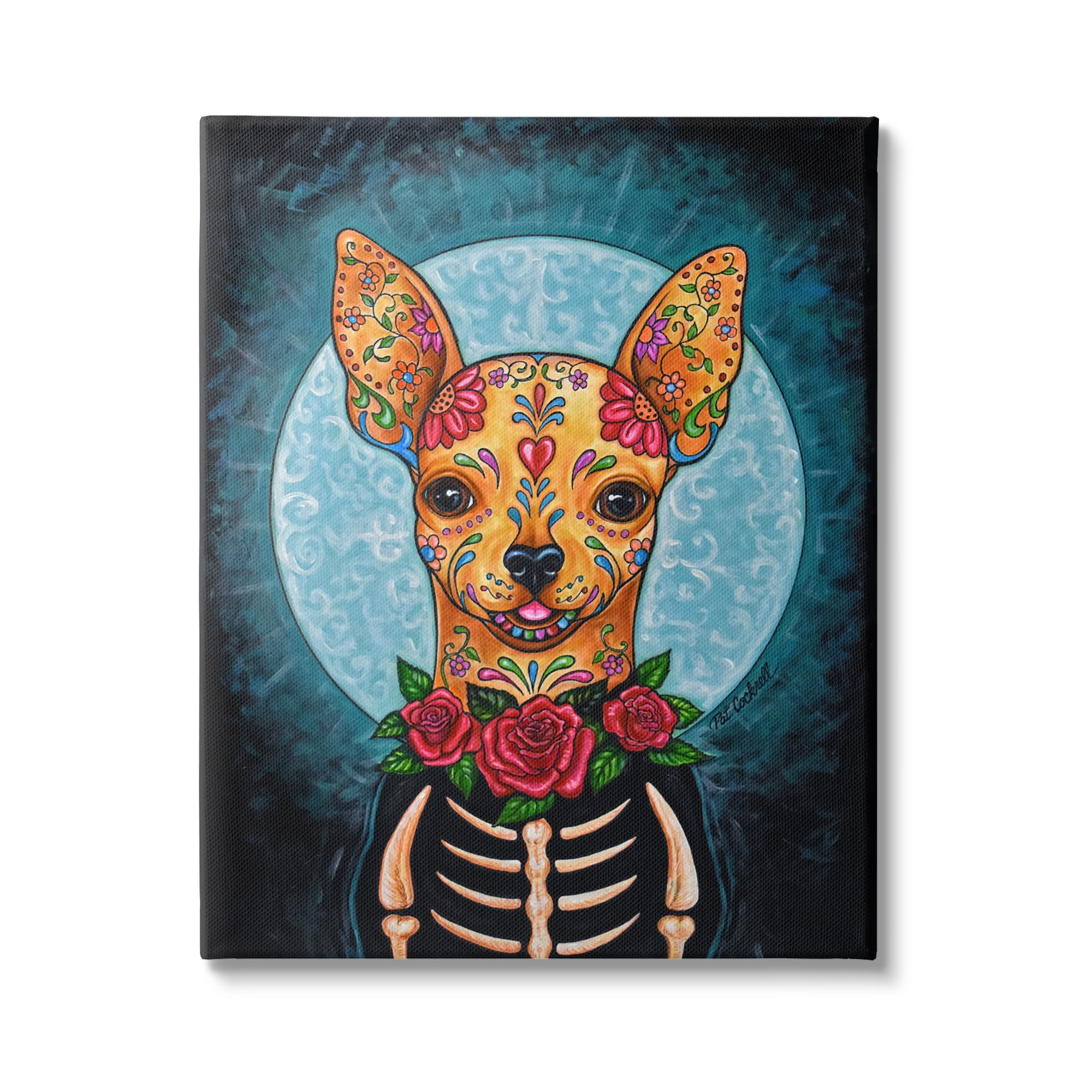 Stupell Industries Day of Dead Chihuahua Animals & Insects Painting Gallery Wrapped Canvas Print Wall Art, 30 x 40