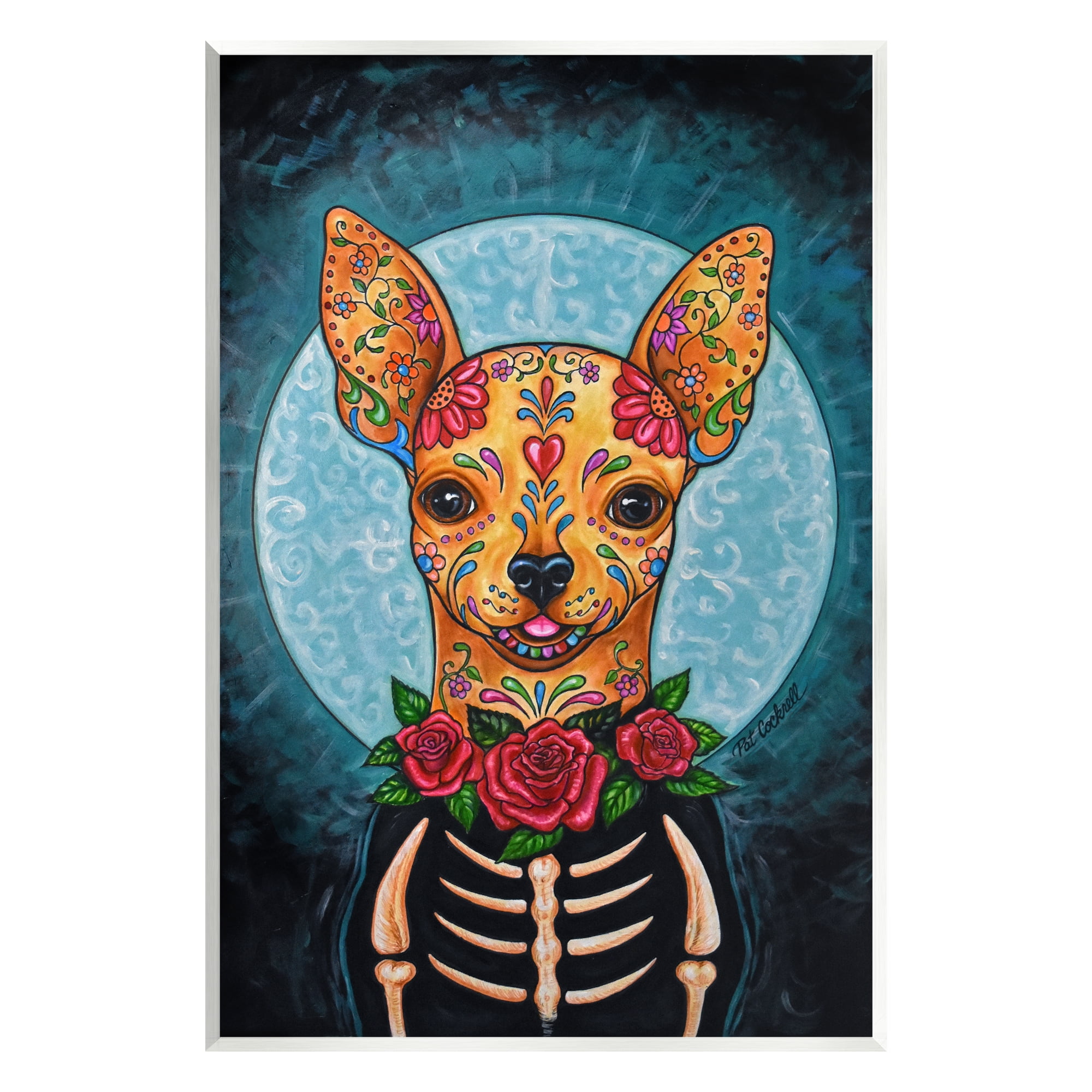 Stupell Industries Day of Dead Chihuahua Animals & Insects Painting Unframed Art Print Wall Art, 13 x 19