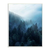 Stupell Industries Daylight over Pine Forest Mountain with Fog Photography Unframed Art Print Wall Art, 10x15, by Unsplash