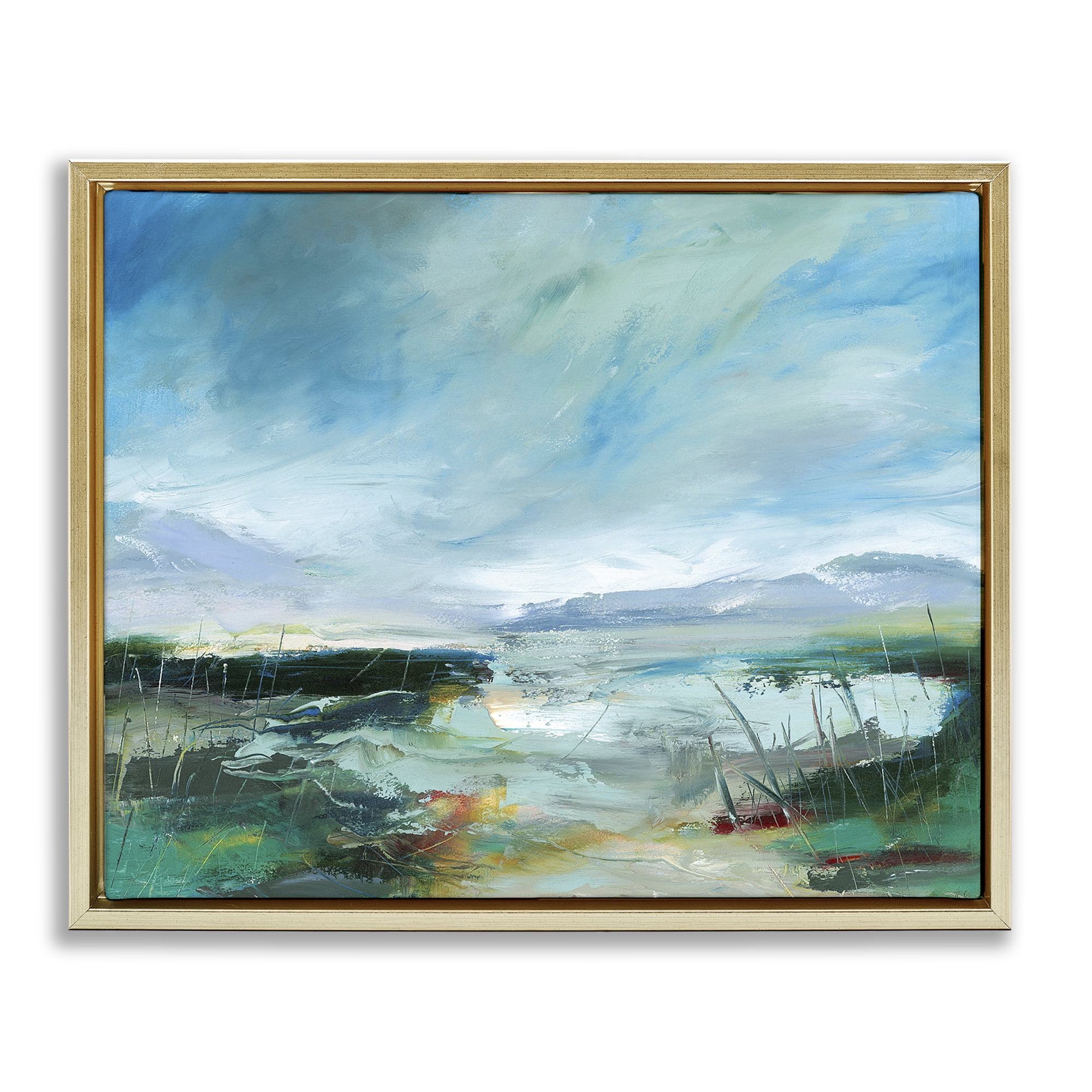 Stupell Industries Days By The Loch Gold Framed Floater Canvas Wall Art, design by Lesley Birch