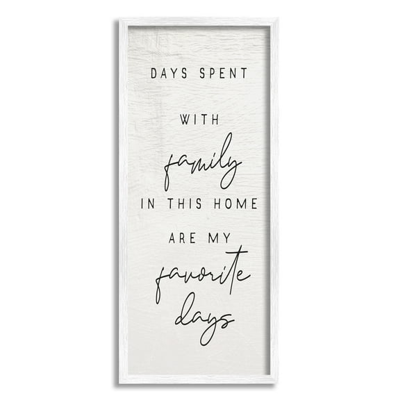 Stupell Industries Days Spent With Family Favorites Motivational Phrase , 13 x 30, Design by Daphne Polselli