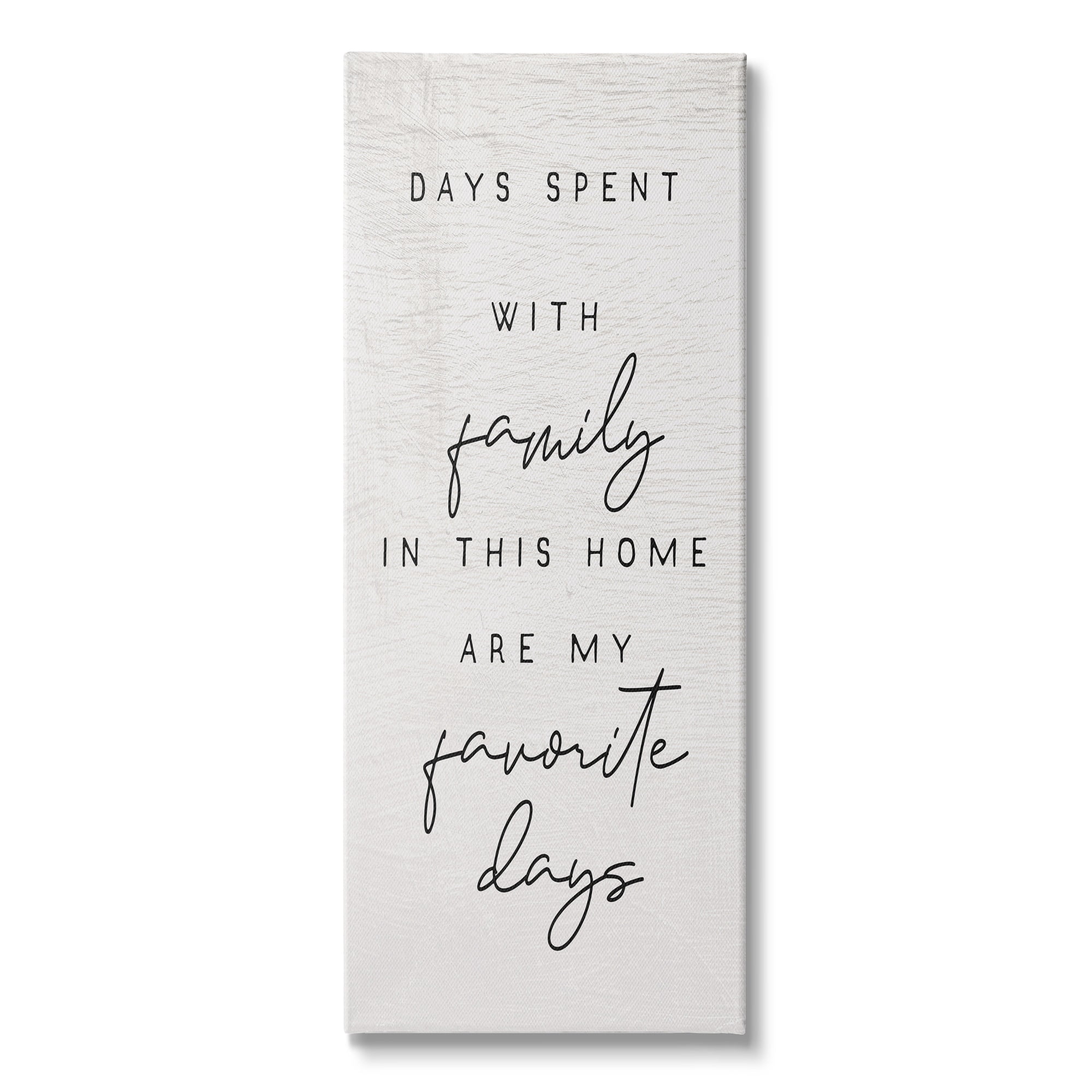 Stupell Industries Days Spent With Family Favorites Motivational Phrase , 20 x 48, Design by Daphne Polselli