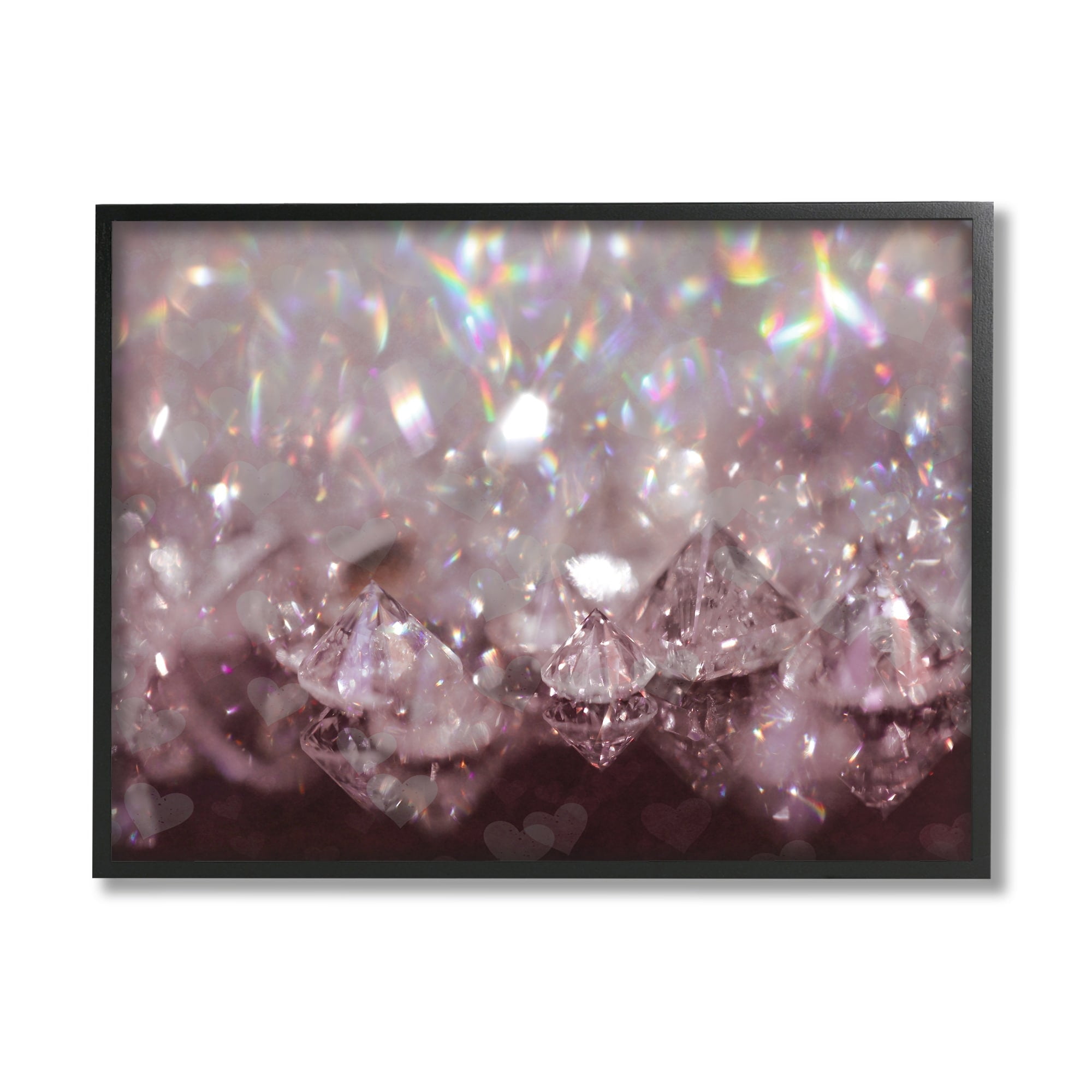 Stupell Industries Dazzling Bling Gems Luxury Fashion Glam Jewels Photograph Black Framed Art Print Wall Art, Design by Daphne Polselli