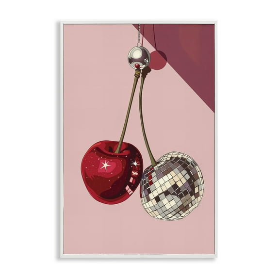 Stupell Industries Dazzling Disco Cherries Food & Beverage Painting White Framed Art Print Wall Art, 16 x 24