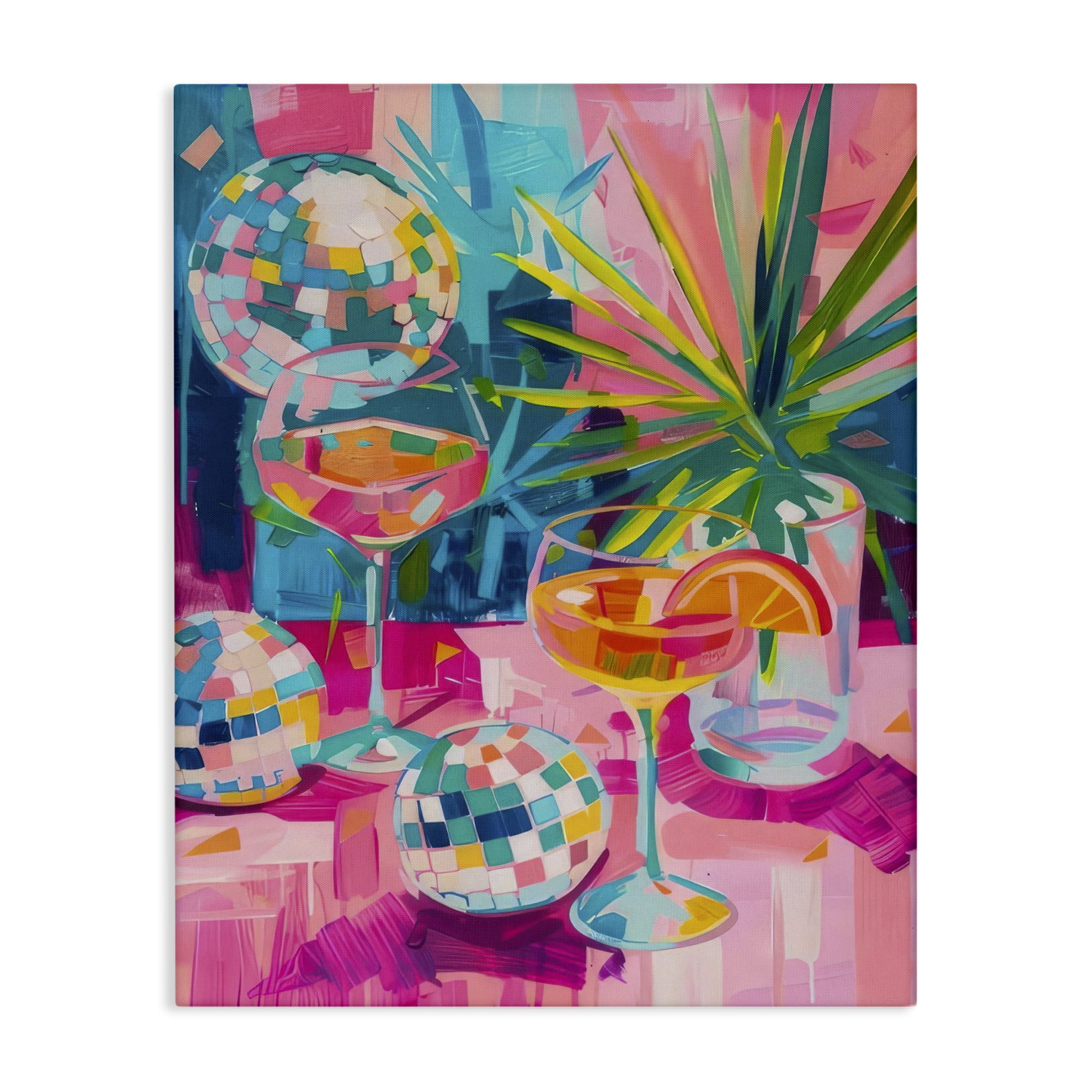 Stupell Industries Dazzling Disco Cocktails Food & Beverage Painting Wrapped Canvas Art Print Wall Art, 24 x 30