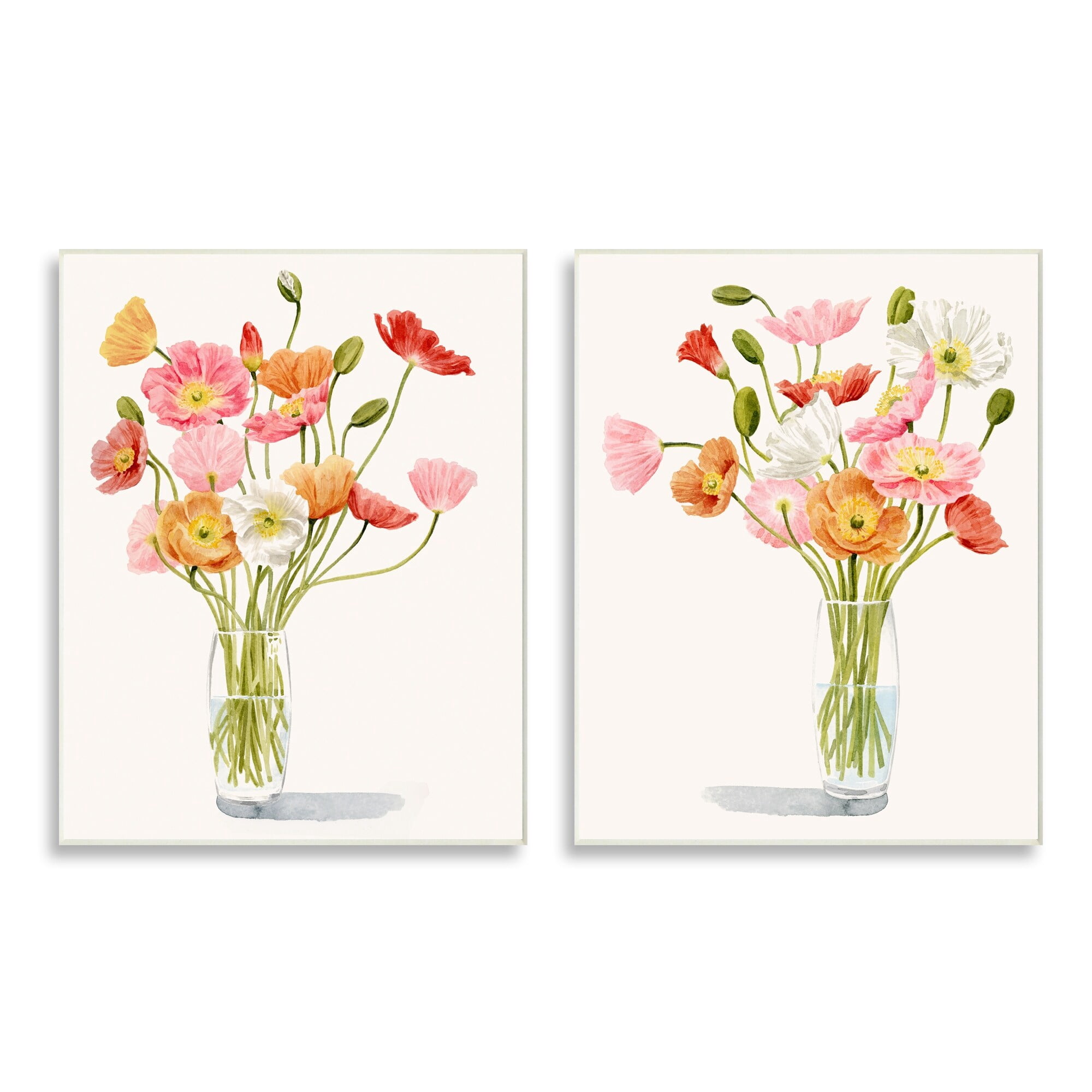 Stupell Industries Dazzling Flower Blossoms Soft Pink Glass Bouquets,13 x 19, Design by Grace Popp