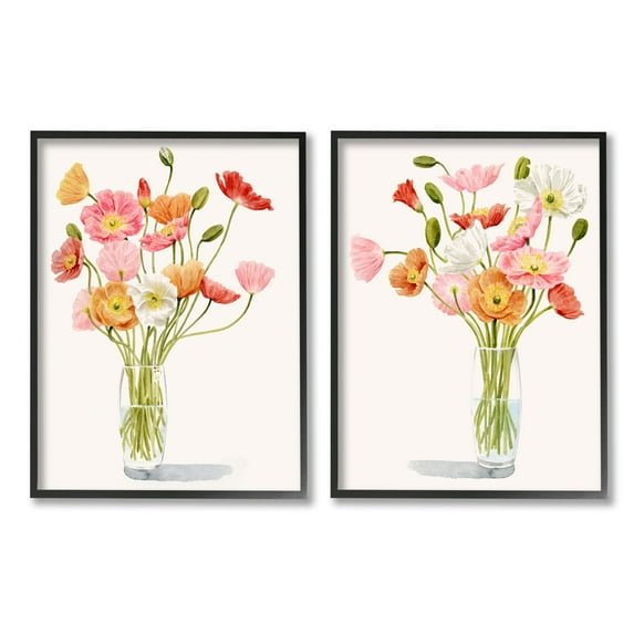 Stupell Industries Dazzling Flower Blossoms Soft Pink Glass Bouquets,24 x 30, Design by Grace Popp