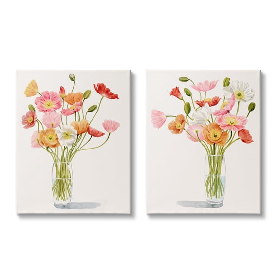 Stupell Industries Dazzling Flower Blossoms Soft Pink Glass Bouquets,24 x 30, Design by Grace Popp