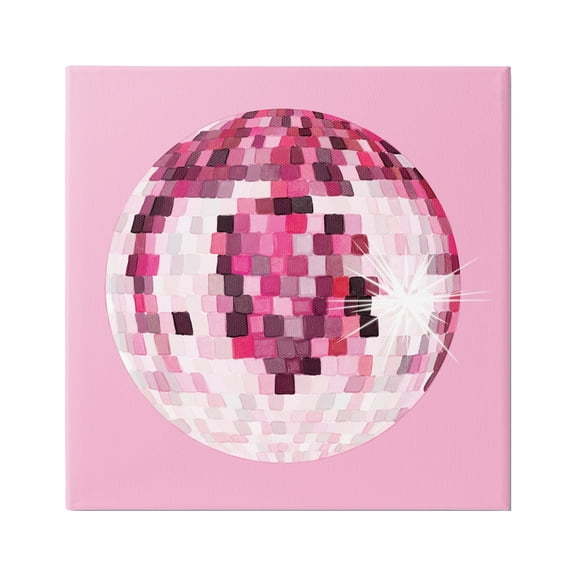 Stupell Industries Dazzling Pink Disco Ball Shining Geometric Pattern Graphic Art Gallery Wrapped Canvas Print Wall Art, Design by Hey Bre! Creative Studio