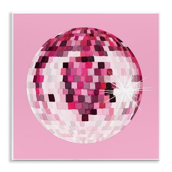 Stupell Industries Dazzling Pink Disco Ball Shining Geometric Pattern Graphic Art Unframed Art Print Wall Art, Design by Hey Bre! Creative Studio