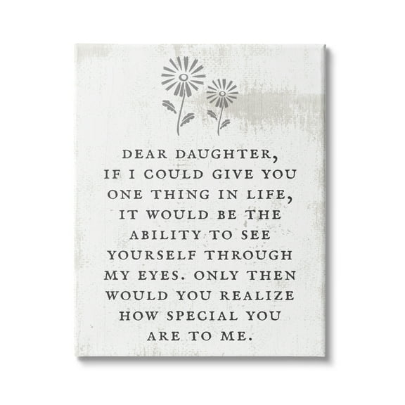 Stupell Industries Dear Daughter How Special You Are Phrase Rustic Flower, 30 x 40, Design by Daphne Polselli