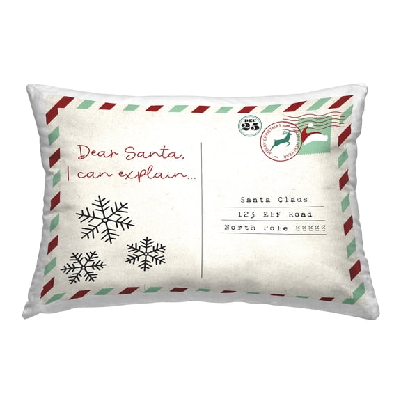 Stupell Industries Dear Santa Holiday Postcard Decorative Printed Throw Pillow Design by Lil' Rue