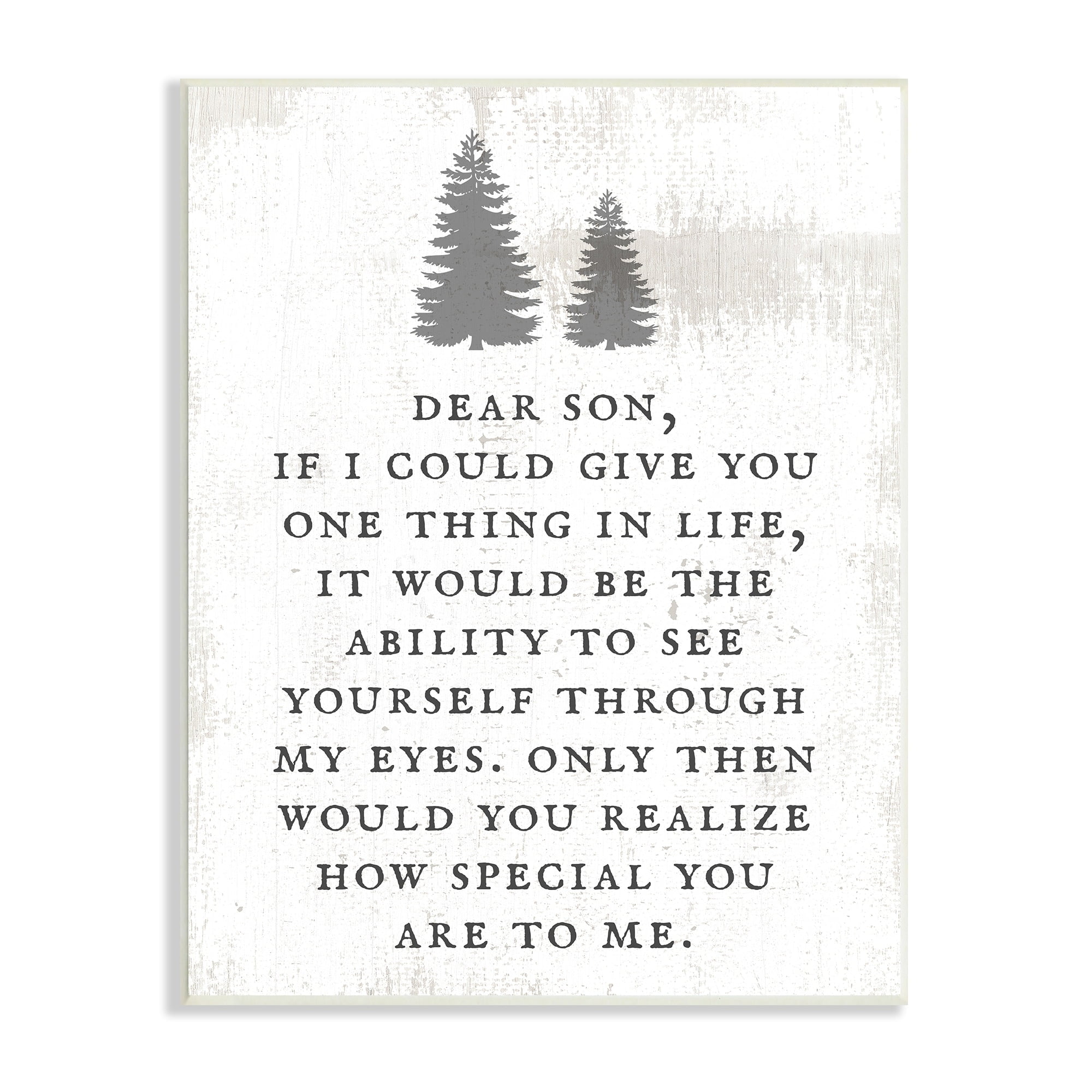 Stupell Industries Dear Son How Special You Are Phrase Rustic Forest, 13 x 19, Design by Daphne Polselli