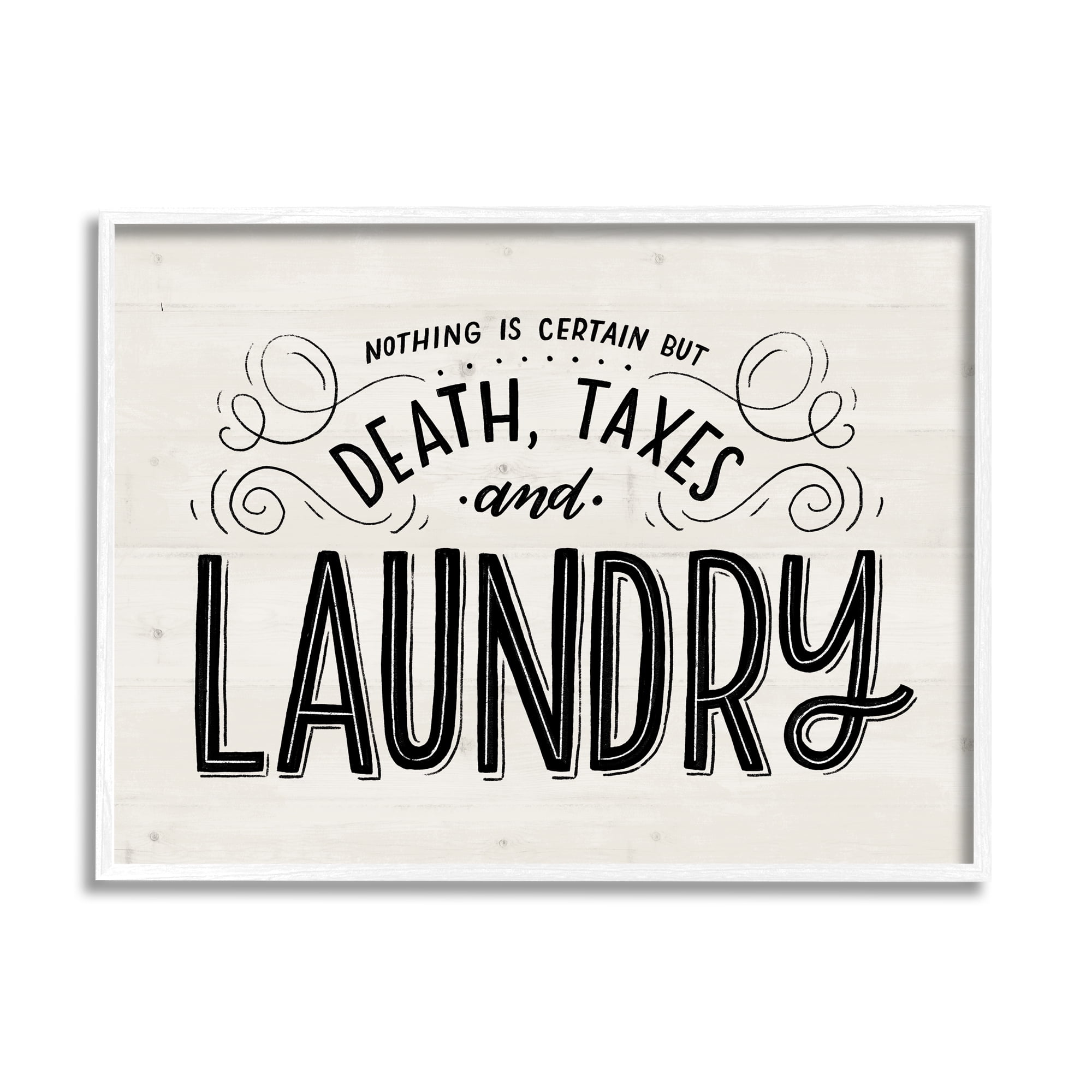 White Framed Playful Typography Wall Art, 16 x 20