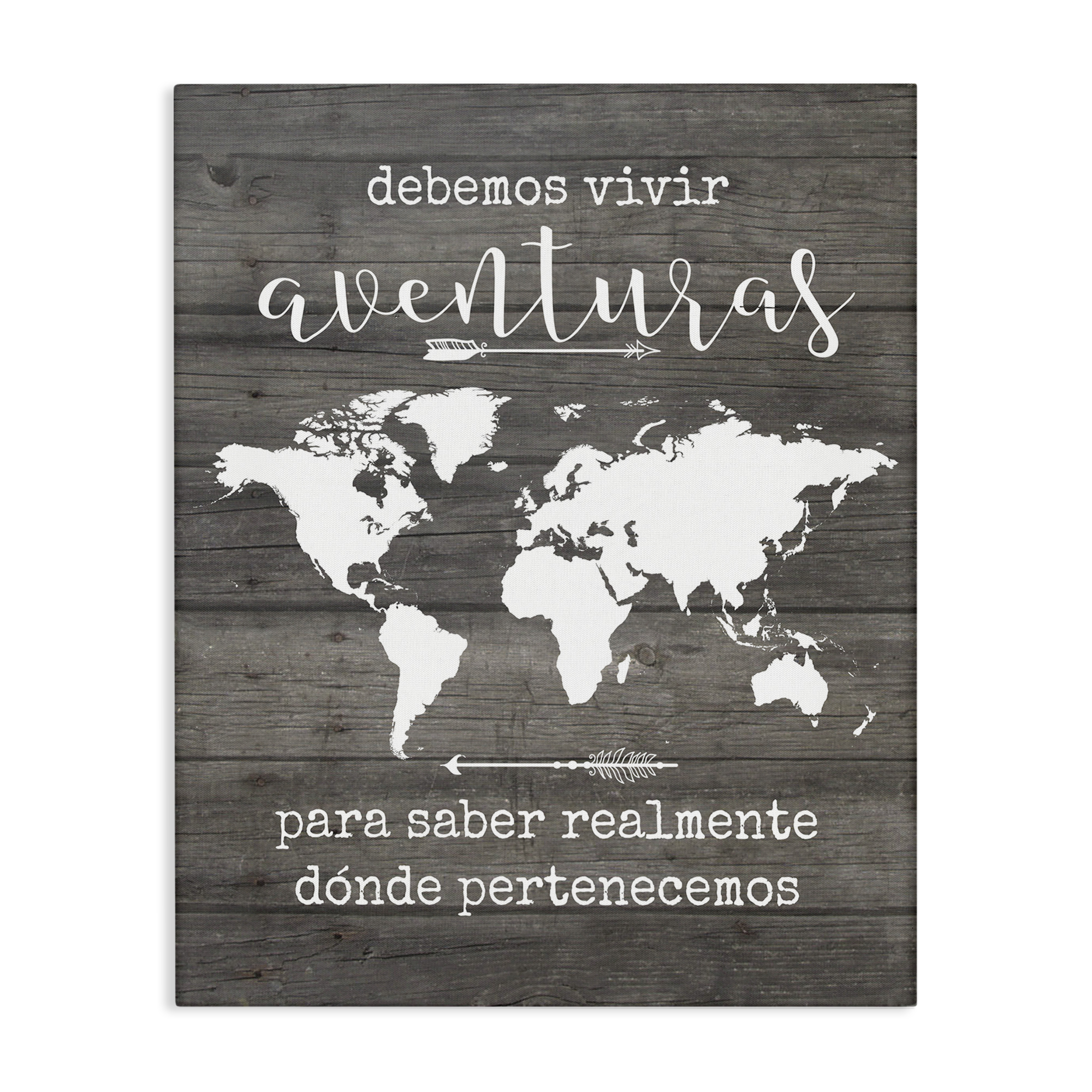Stupell Industries Debemos Vivir Aventuras Inspirational Quotes & Sayings Painting Wrapped Canvas Art Print Wall Art, 36 x 48