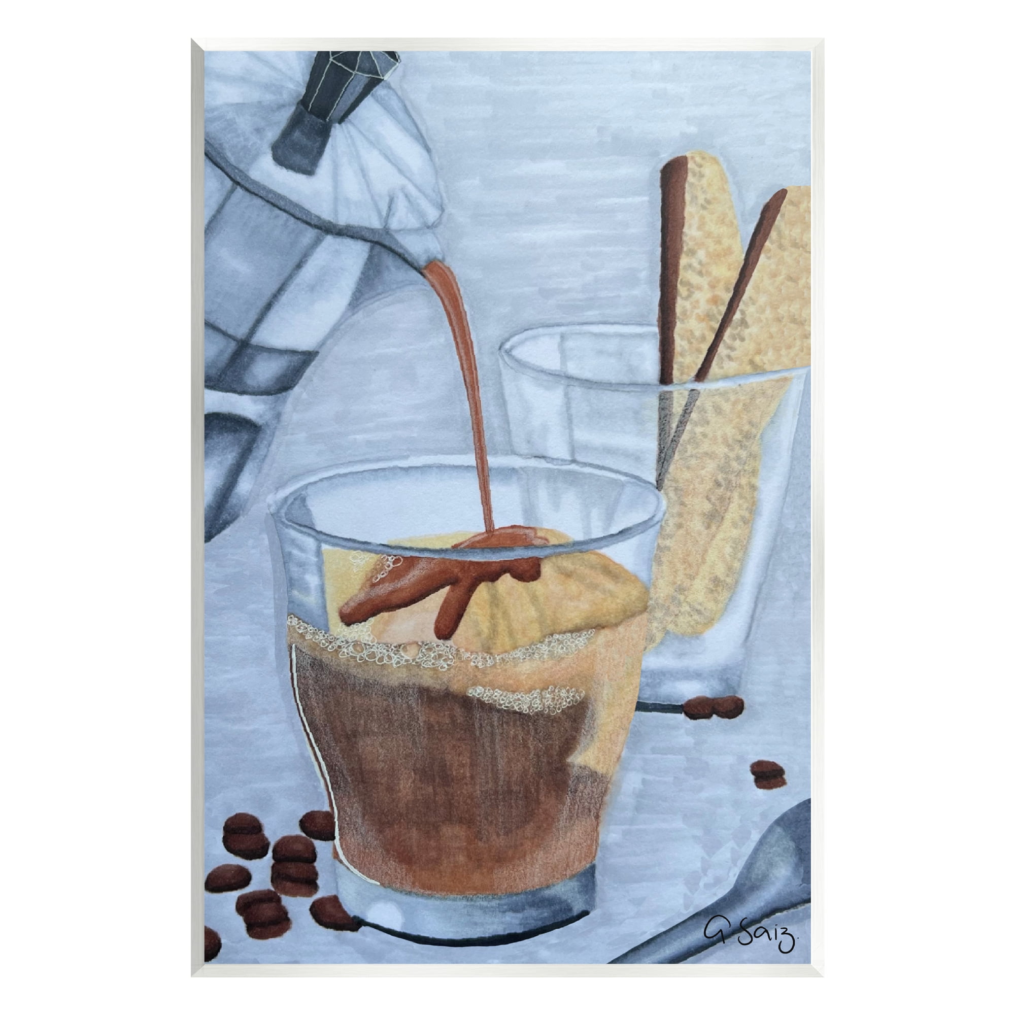 Stupell Industries Decadent Dessert Espresso Pour Food & Beverage Painting Unframed Art Print Wall Art