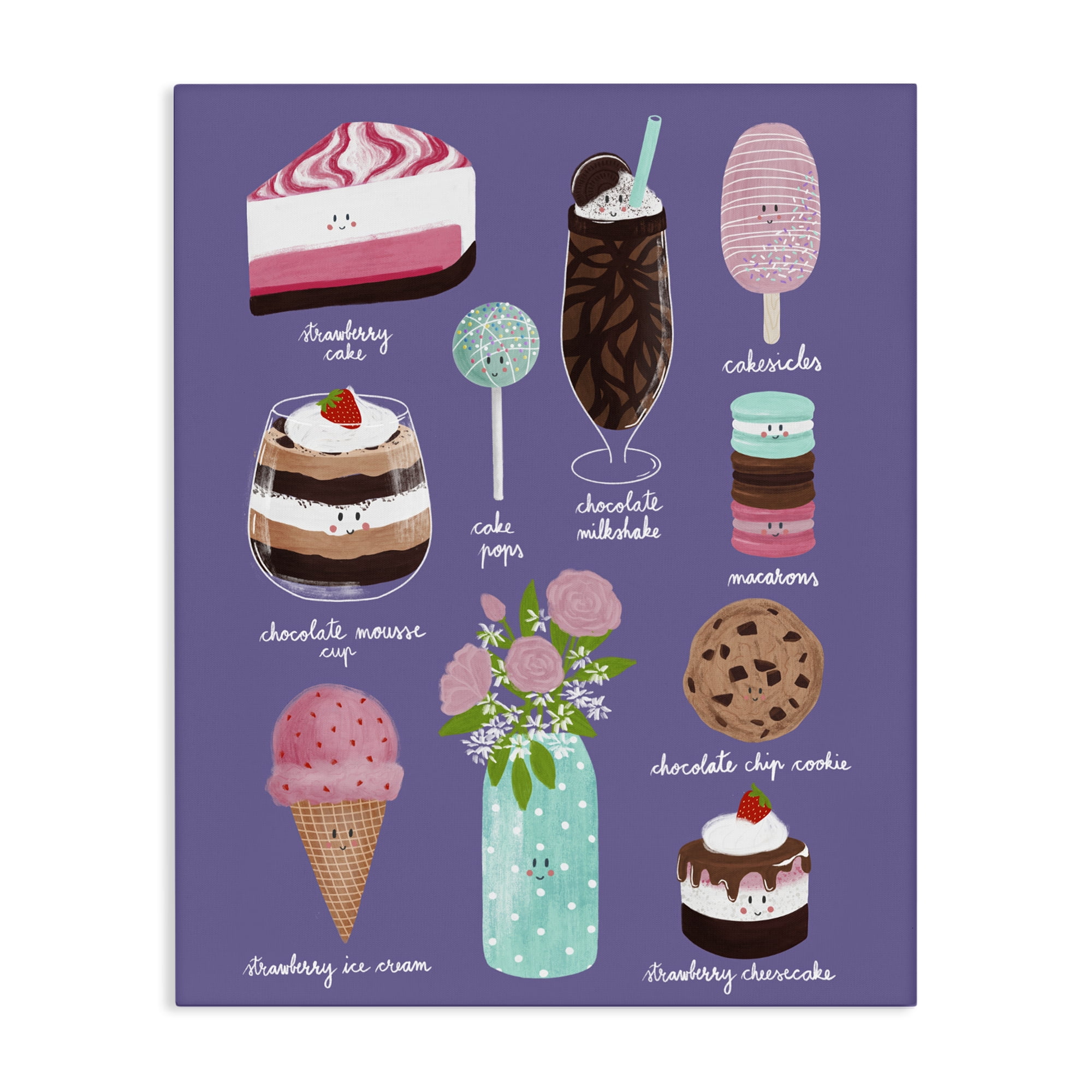 Stupell Industries Decadent Desserts & Flowers Canvas Wall Art, design by Metka Hiti