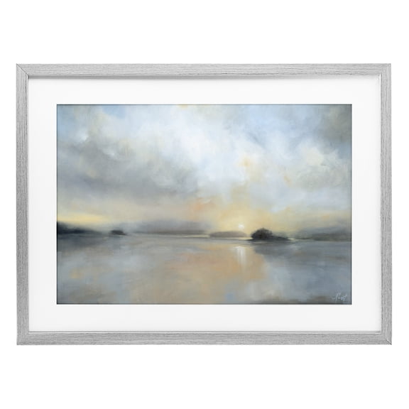 Stupell Industries December Mists Seascape Gray Framed Print Under Glass design by Joanne Parent, 17 x 23
