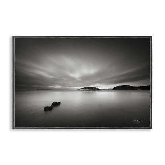 Stupell Industries Deception Pass Scene Landscape & Nature Photography Black Framed Art Print Wall Art, 18 x 12