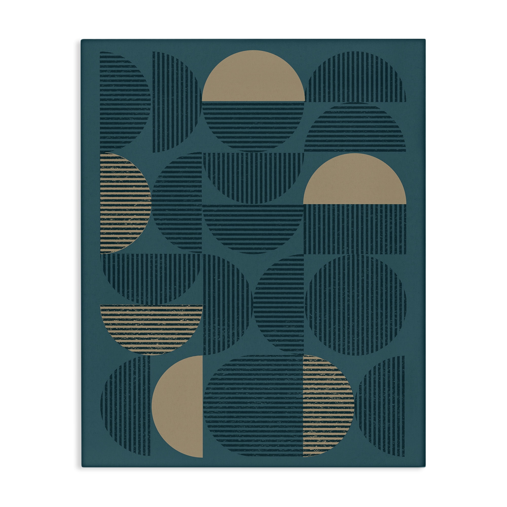 Stupell Industries Deco Arches Blue & Beige Abstract Painting Gallery Wrapped Canvas Art Print Wall Art, 24 x 30