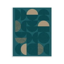 Stupell Industries Deco Arches Blue & Beige Abstract Painting Unframed Art Print Wall Art, 11 x 14