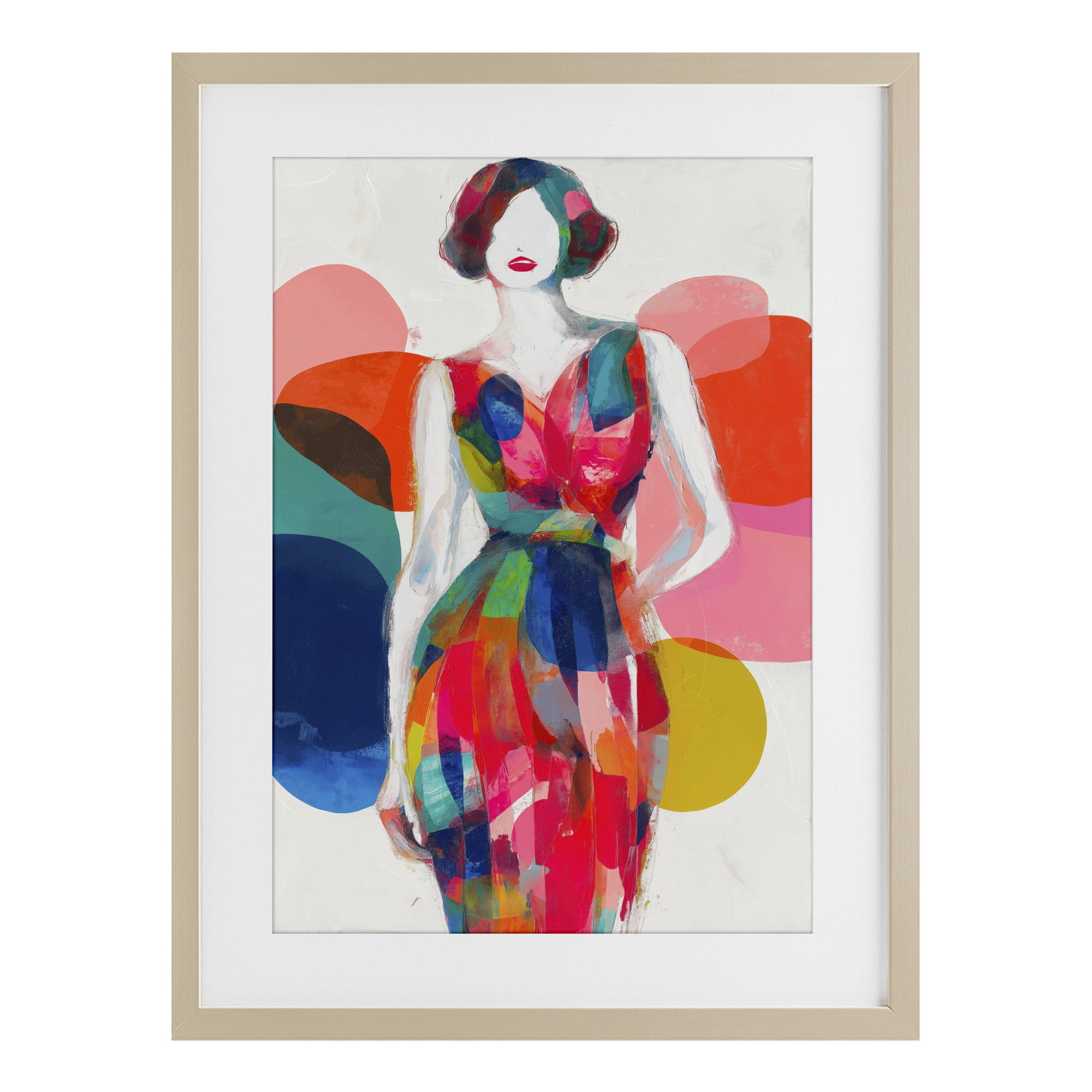 Stupell Industries Deco Fashion Woman Birch Framed Print Under Glass, design by Chromatic Storm Studio